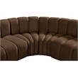Meridian Furniture Arc Brown Velvet Modular Sectional