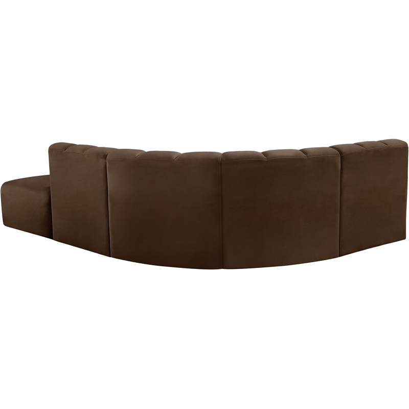 Meridian Furniture Arc Brown Velvet Modular Sectional