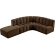 Meridian Furniture Arc Brown Velvet Modular Sectional