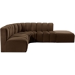 Meridian Furniture Arc Brown Velvet Modular Sectional