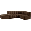 Meridian Furniture Arc Brown Velvet Modular Sectional