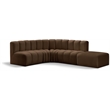 Meridian Furniture Arc Brown Velvet Modular Sectional