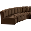 Meridian Furniture Arc Brown Velvet Modular Sectional