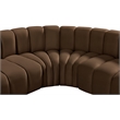 Meridian Furniture Arc Brown Velvet Modular Sectional