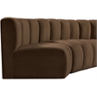 Meridian Furniture Arc Brown Velvet Modular Sectional