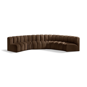 Meridian Furniture Arc Brown Velvet Modular Sectional