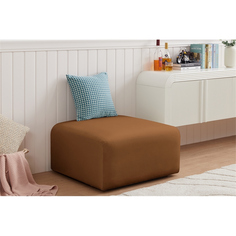 Meridian Furniture Arc Saddle Velvet Ottoman