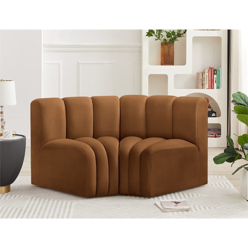 Meridian Furniture Arc Saddle Velvet Modular Sectional