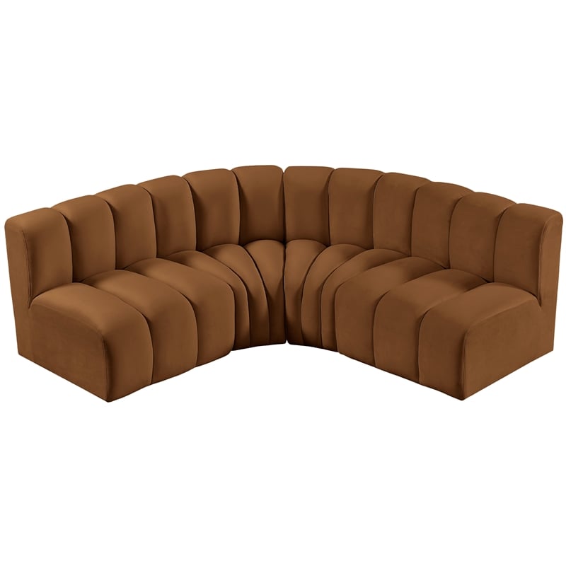 Meridian Furniture Arc Saddle Velvet Modular Sectional