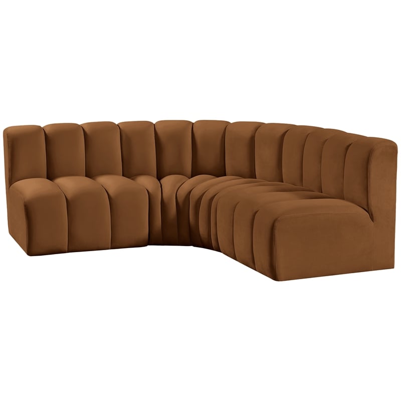 Meridian Furniture Arc Saddle Velvet Modular Sectional