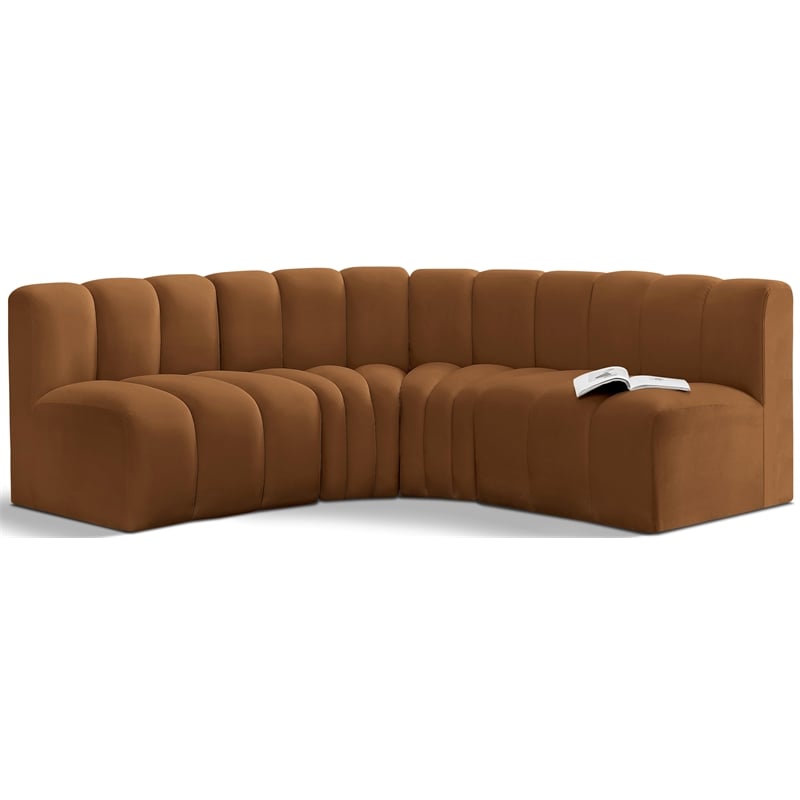 Meridian Furniture Arc Saddle Velvet Modular Sectional