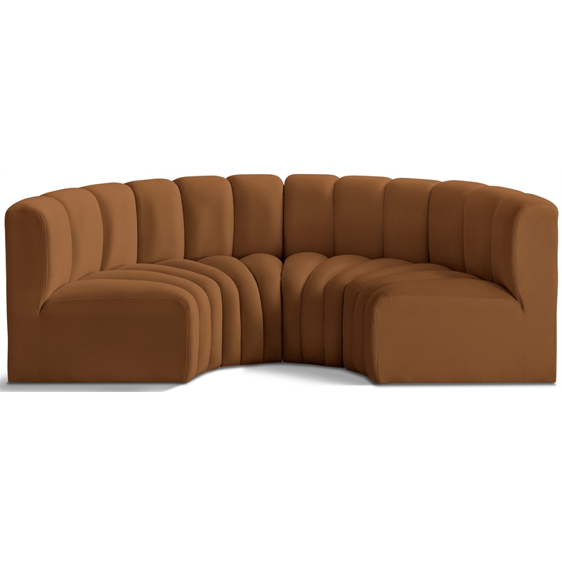 Meridian Furniture Arc Saddle Velvet Modular Sectional
