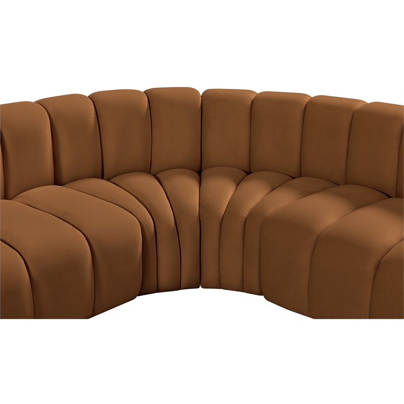 Meridian Furniture Arc Saddle Velvet Modular Sectional