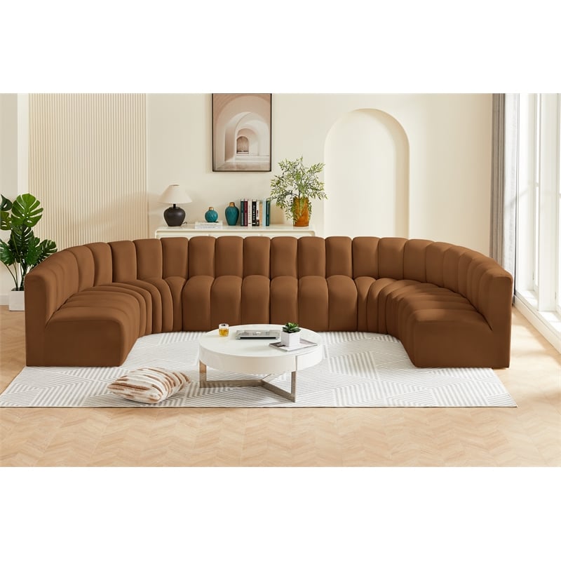 Meridian Furniture Arc Saddle Velvet Modular Sectional