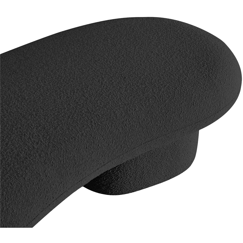 Meridian Furniture Luka Black Boucle Fabric Bench