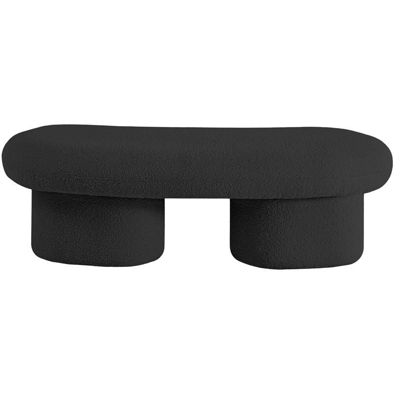Meridian Furniture Luka Black Boucle Fabric Bench