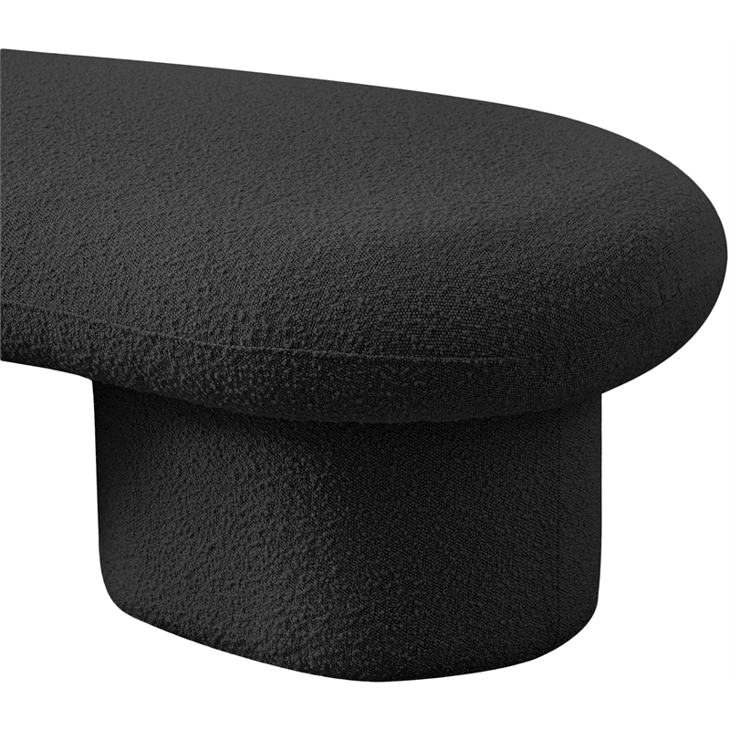 Meridian Furniture Luka Black Boucle Fabric Bench