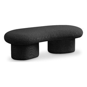 Meridian Furniture Luka Black Boucle Fabric Bench