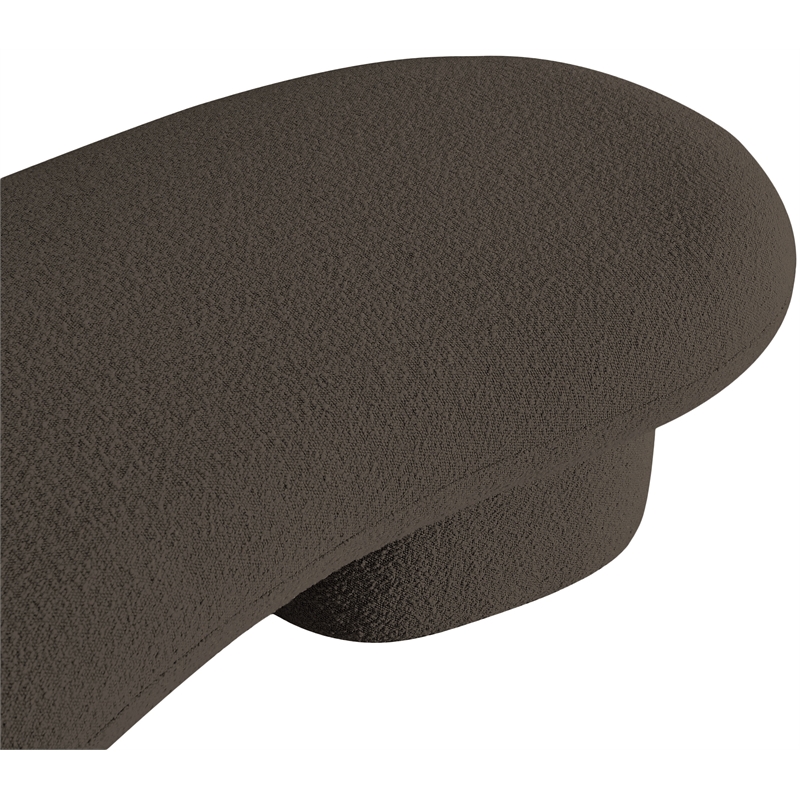 Meridian Furniture Luka Brown Boucle Fabric Bench