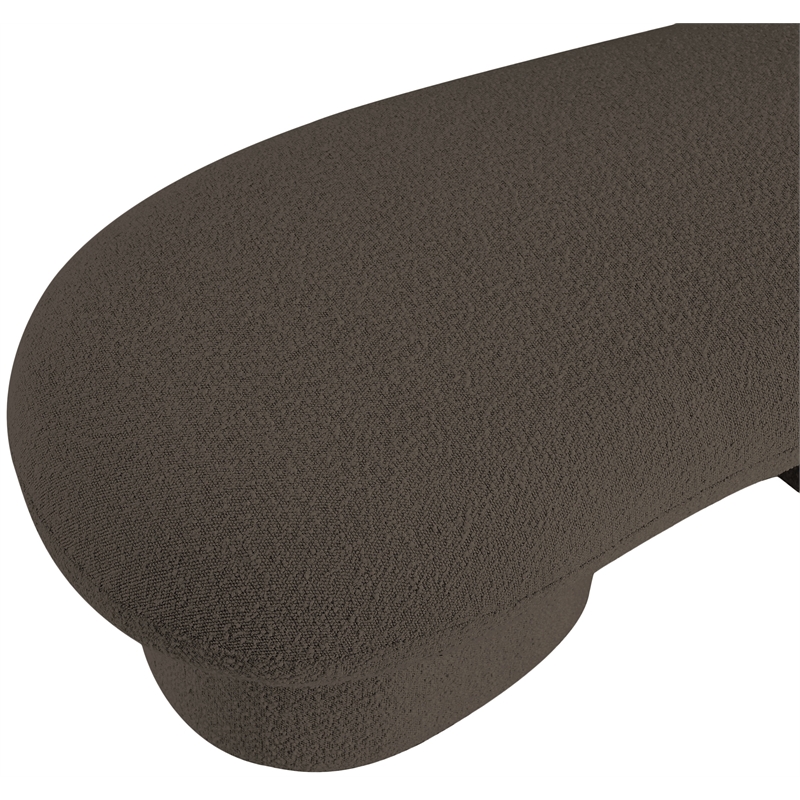 Meridian Furniture Luka Brown Boucle Fabric Bench