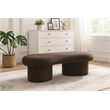 Meridian Furniture Luka Brown Boucle Fabric Bench