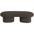 Meridian Furniture Luka Brown Boucle Fabric Bench
