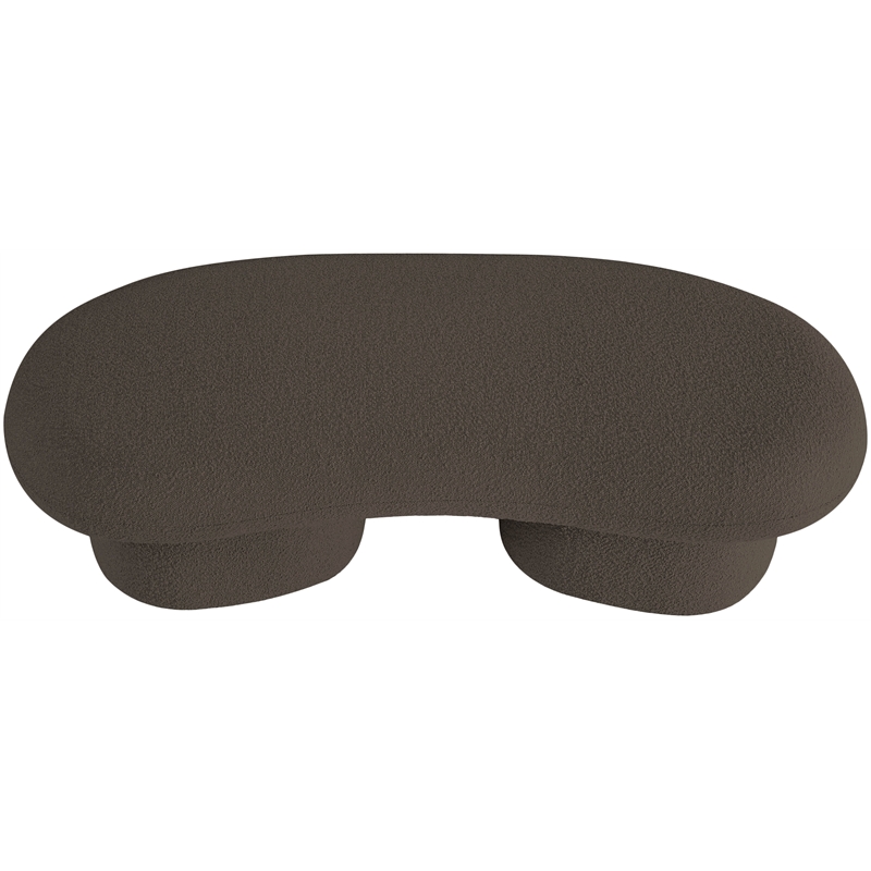Meridian Furniture Luka Brown Boucle Fabric Bench