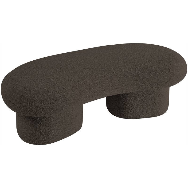 Meridian Furniture Luka Brown Boucle Fabric Bench