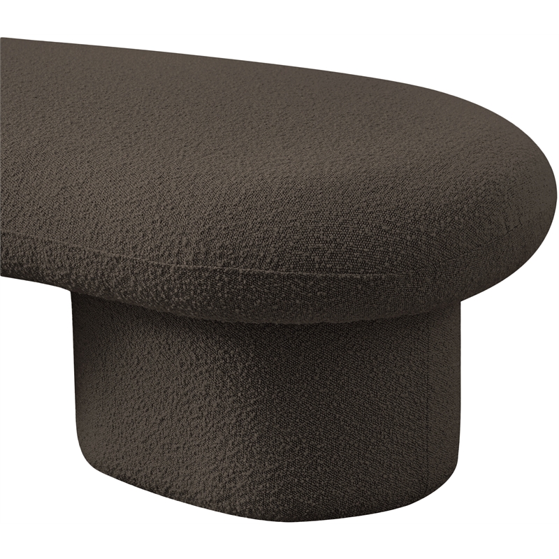 Meridian Furniture Luka Brown Boucle Fabric Bench