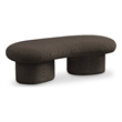 Meridian Furniture Luka Brown Boucle Fabric Bench