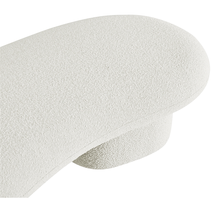 Meridian Furniture Luka Cream Boucle Fabric Bench
