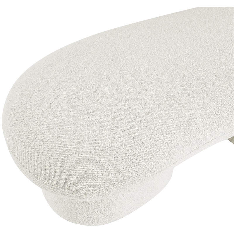 Meridian Furniture Luka Cream Boucle Fabric Bench