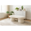 Meridian Furniture Luka Cream Boucle Fabric Bench