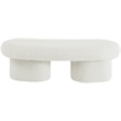 Meridian Furniture Luka Cream Boucle Fabric Bench