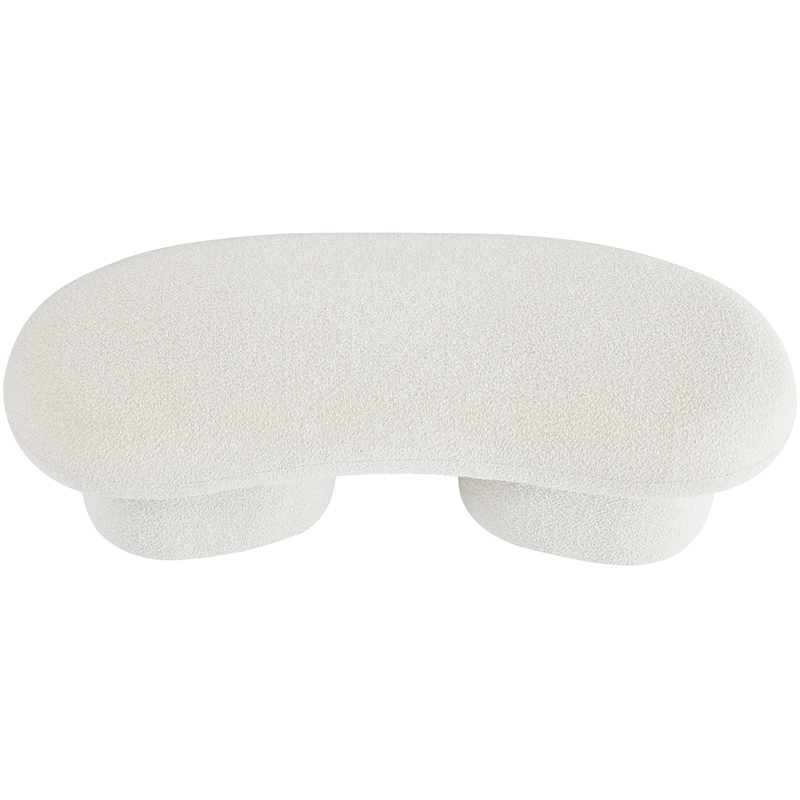 Meridian Furniture Luka Cream Boucle Fabric Bench