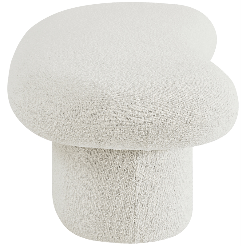 Meridian Furniture Luka Cream Boucle Fabric Bench