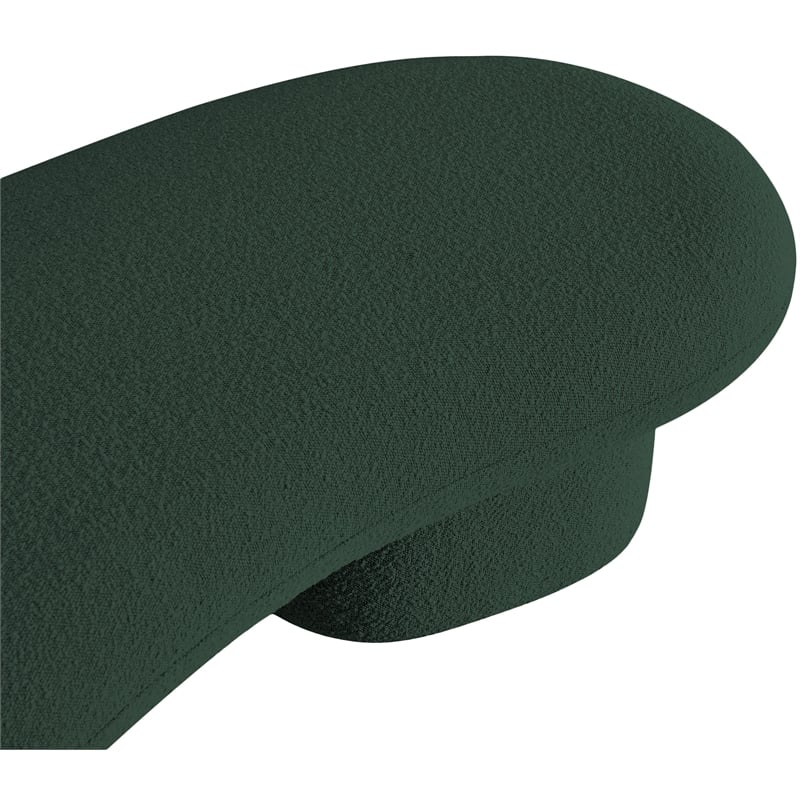 Meridian Furniture Luka Green Boucle Fabric Bench