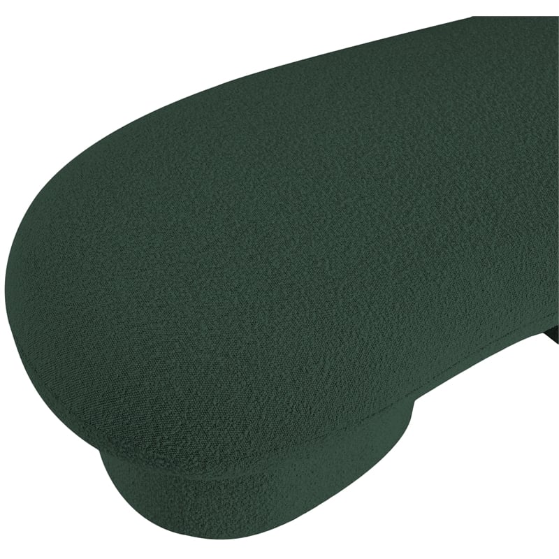 Meridian Furniture Luka Green Boucle Fabric Bench