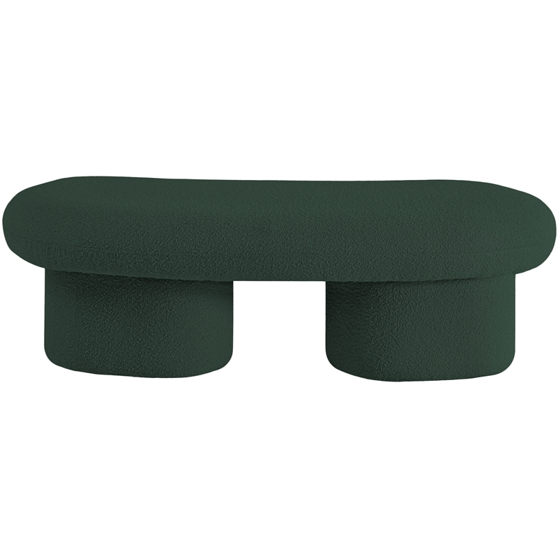 Meridian Furniture Luka Green Boucle Fabric Bench