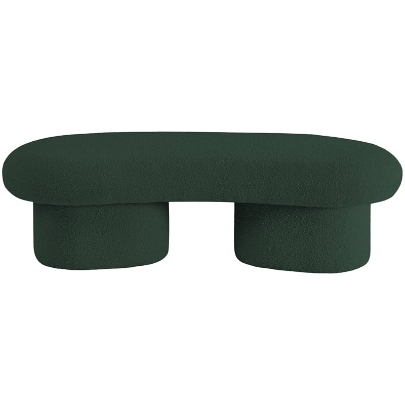 Meridian Furniture Luka Green Boucle Fabric Bench