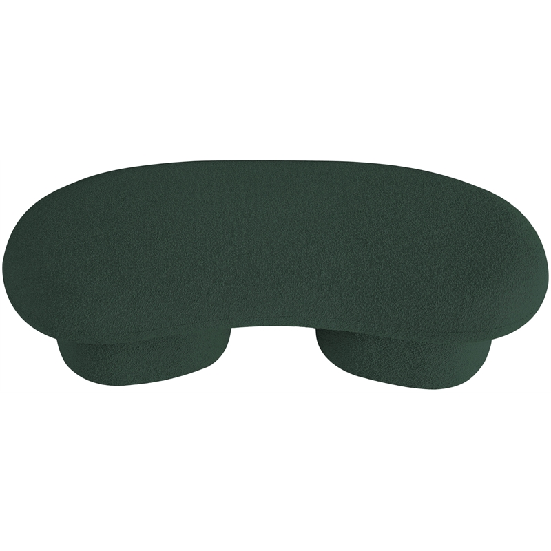 Meridian Furniture Luka Green Boucle Fabric Bench