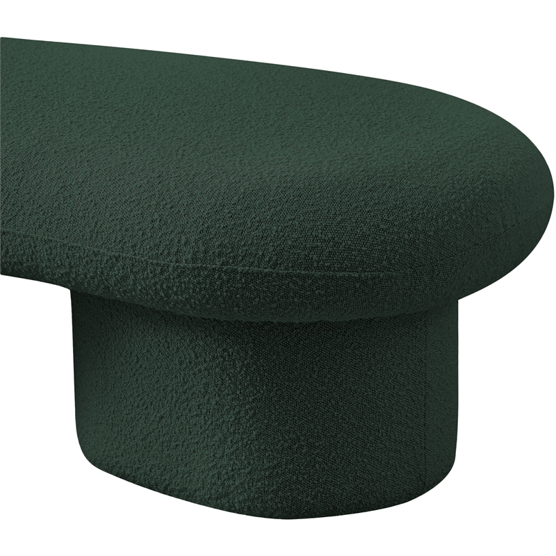 Meridian Furniture Luka Green Boucle Fabric Bench