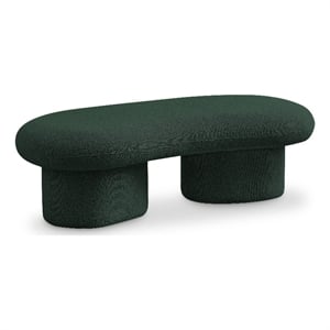Meridian Furniture Luka Green Boucle Fabric Bench