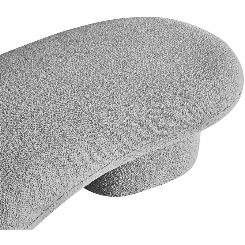 Meridian Furniture Luka Grey Boucle Fabric Bench