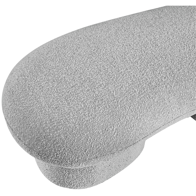 Meridian Furniture Luka Grey Boucle Fabric Bench
