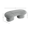 Meridian Furniture Luka Grey Boucle Fabric Bench