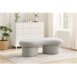 Meridian Furniture Luka Grey Boucle Fabric Bench