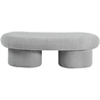 Meridian Furniture Luka Grey Boucle Fabric Bench