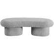 Meridian Furniture Luka Grey Boucle Fabric Bench