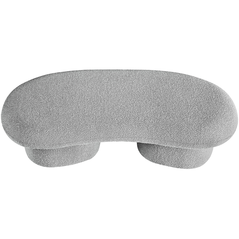 Meridian Furniture Luka Grey Boucle Fabric Bench